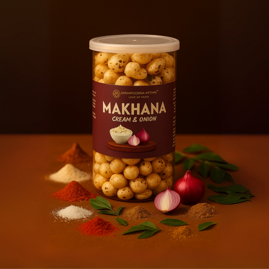 Cream Onion Makhana |  roasted water lily seeds | 80 grams